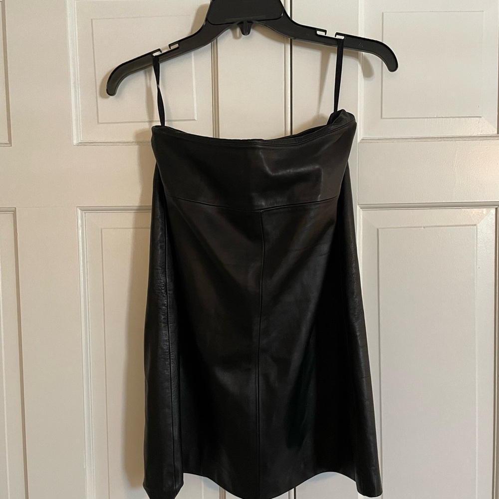 Black leather skirt